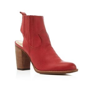 DOLCE VITA Womens Black Red Panels Jasper Toe Stacked Heel Leather Booties 8.5 M